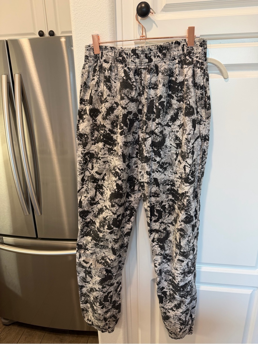 Abstract Black and White Jogger Pants
